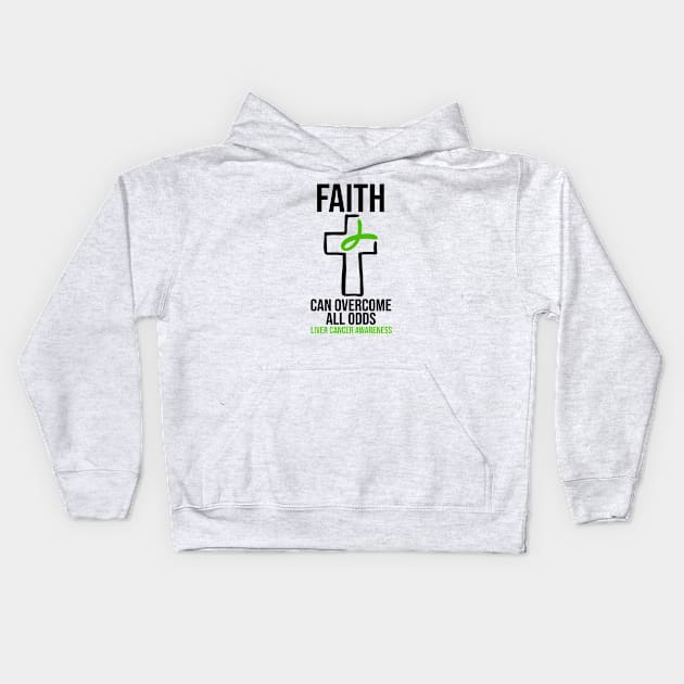 Faith Can Overcome All Odds - Liver Cancer Awareness Kids Hoodie by BDAZ